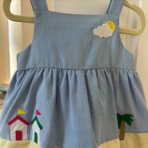 Florence Eiseman Seersucker Baby Girl Romper Size 18M